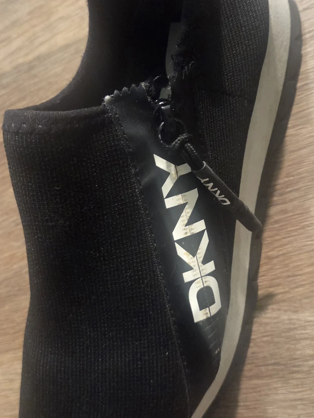 DKNY Men’s Black Slip-On Knit Sneakers
